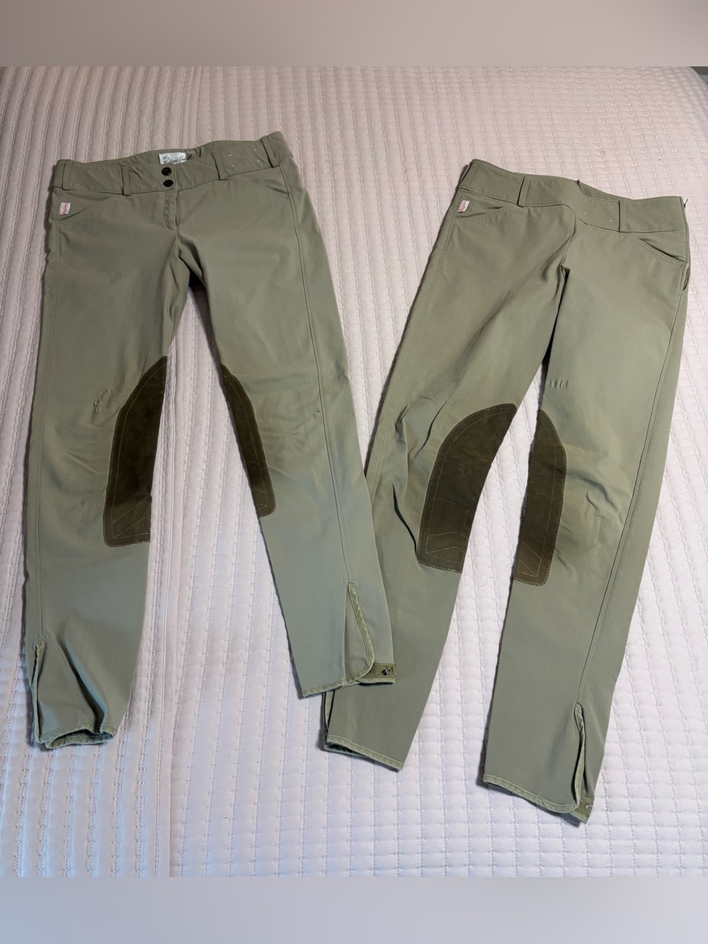 The Tailored Sportsman Khaki Riding Breeches with Dark Suede Knee Patches